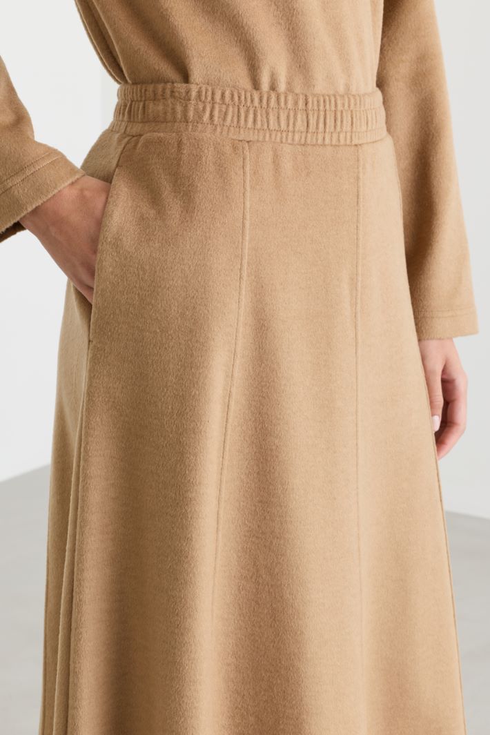 Draped Jersey Skirt - CAMEL - Intrend - 3