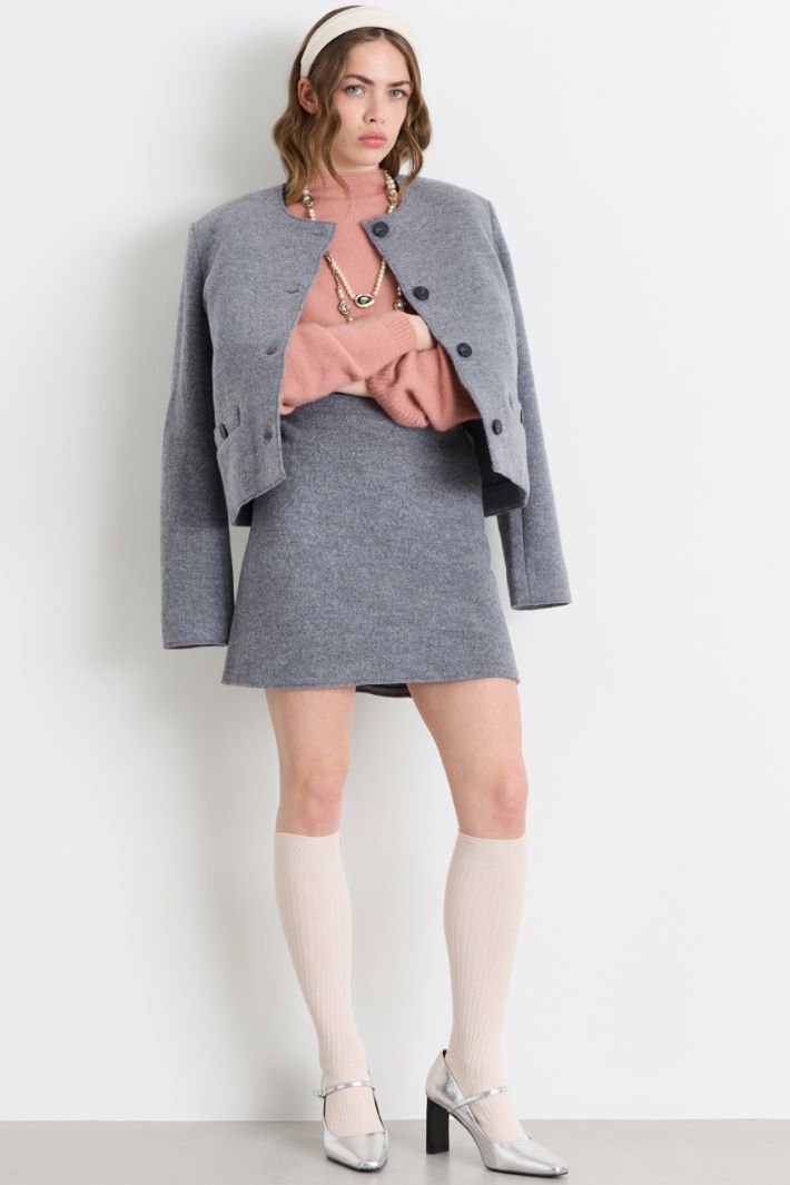 Jersey skirt - GREY - Intrend