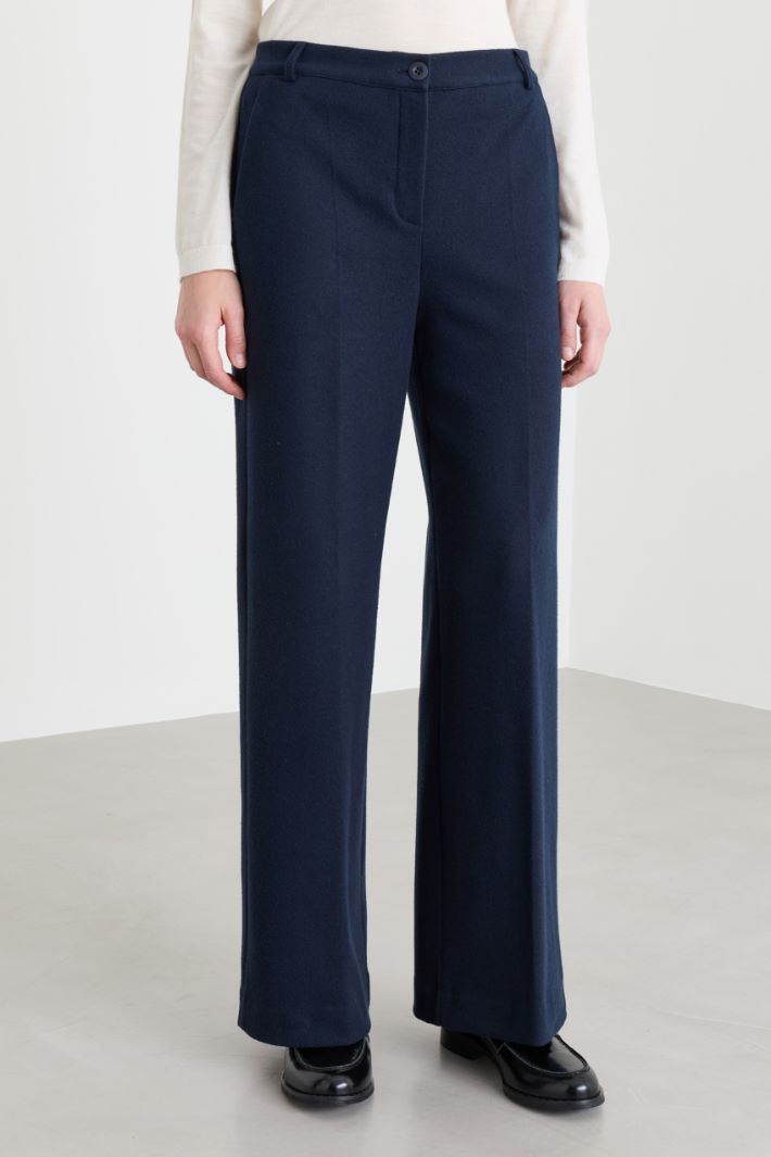 Pantalone in jersey di flanella - BLU - Intrend - 2