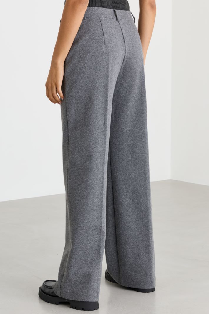 Pantalone in jersey di flanella - GRIGIO - Intrend - 4
