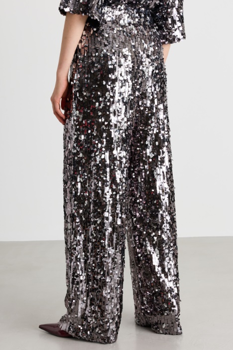 Pantalone in tulle e paillettes