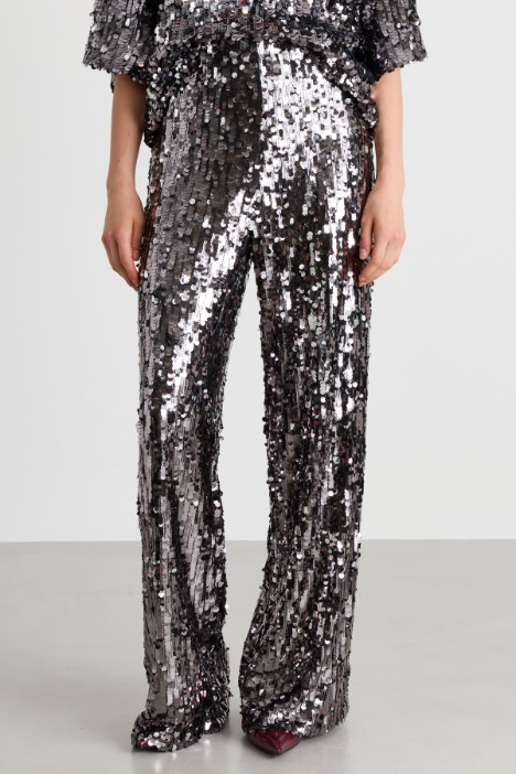 Pantalone in tulle e paillettes