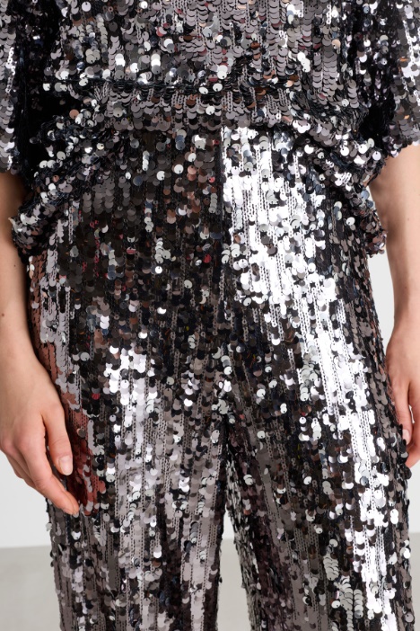 Pantalone in tulle e paillettes