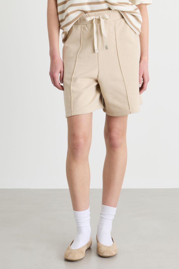 Fleece shorts - BEIGE - Intrend - 2