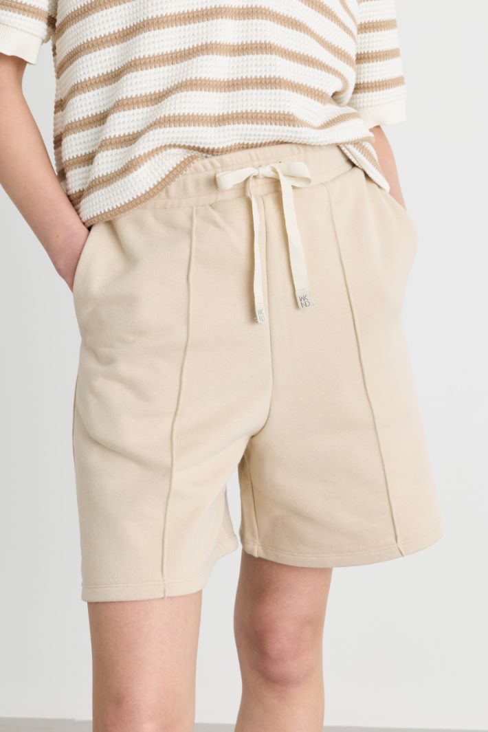 Fleece shorts - BEIGE - Intrend - 3
