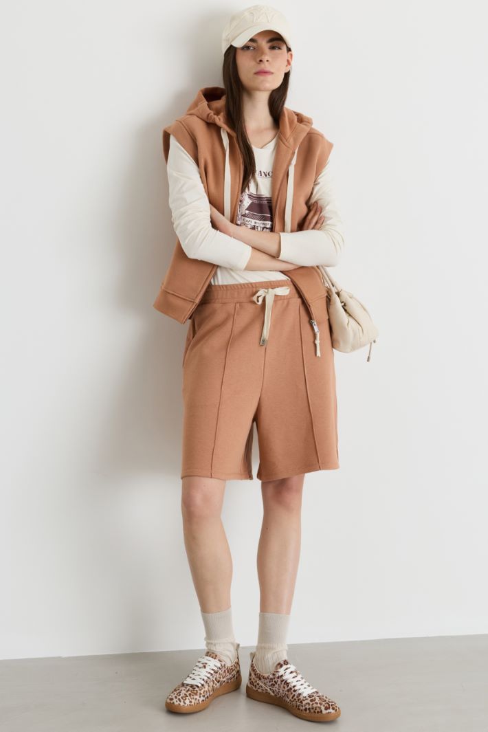 Fleece shorts - CAMEL - Intrend