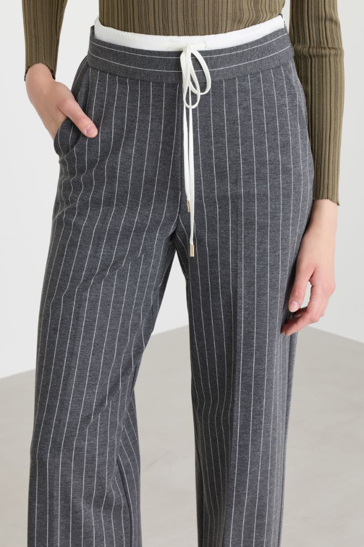 Pinstripe jersey trousers - GREY - Intrend - 3