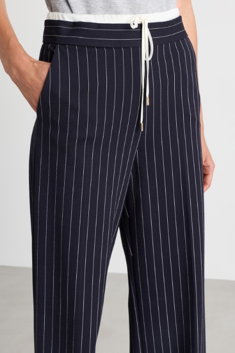 Pantalone in jersey gessato