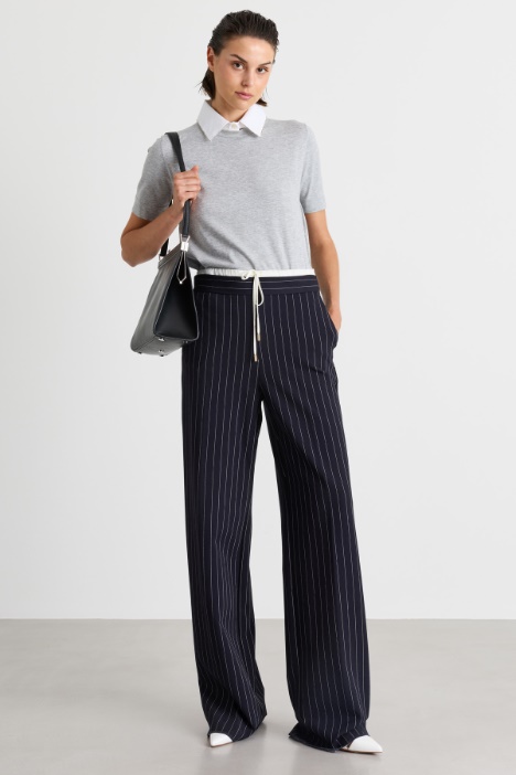 Pinstripe jersey trousers - Intrend