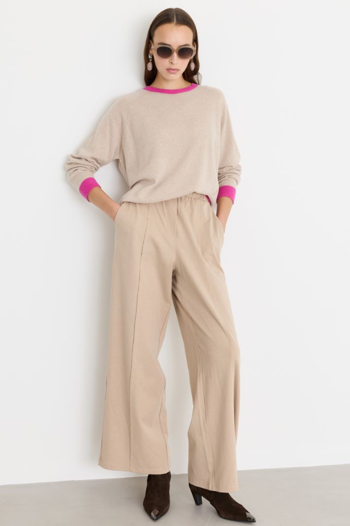 Pantalone cargo in jersey - BEIGE - Intrend