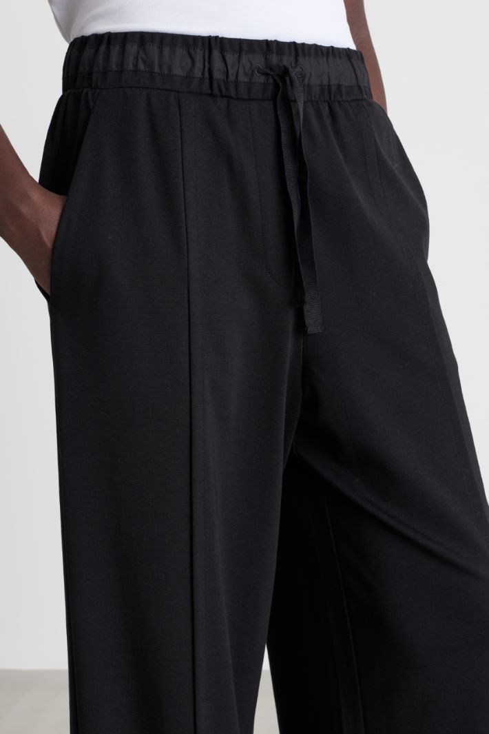 Jersey cargo trousers - BLACK - Intrend - 3