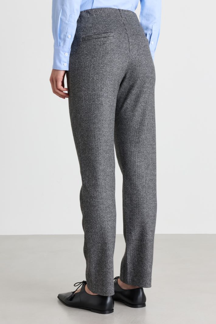 Pantalone in jersey jacquard - GRIGIO - Intrend - 4