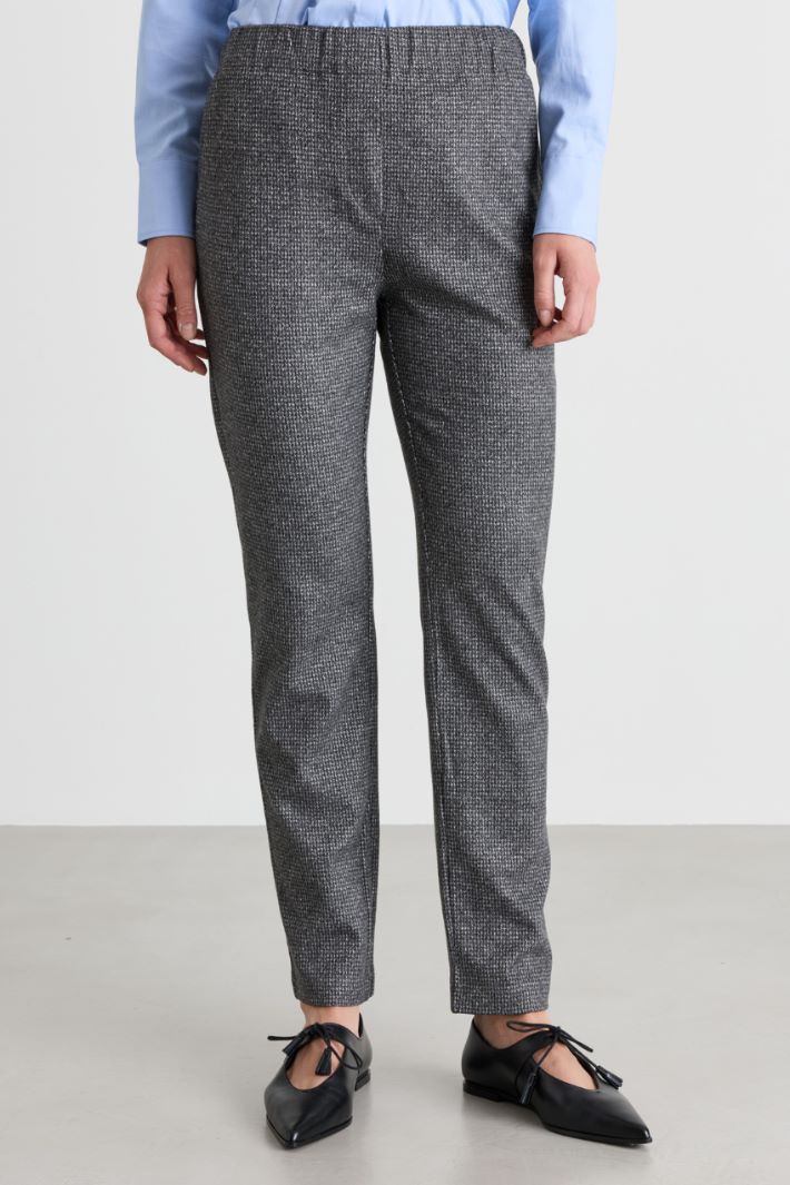 Pantalone in jersey jacquard - GRIGIO - Intrend - 2