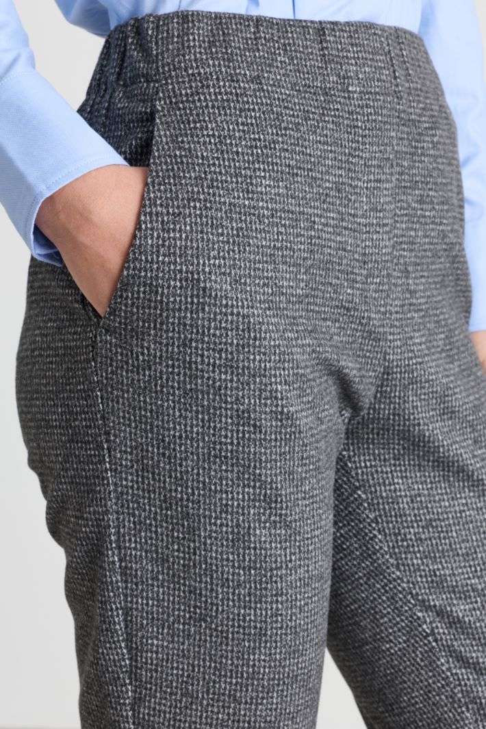 Pantalone in jersey jacquard - GRIGIO - Intrend - 3