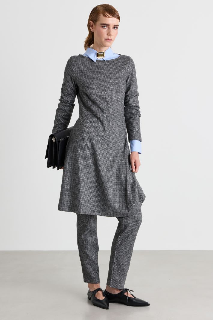 Pantalone in jersey jacquard - GRIGIO - Intrend