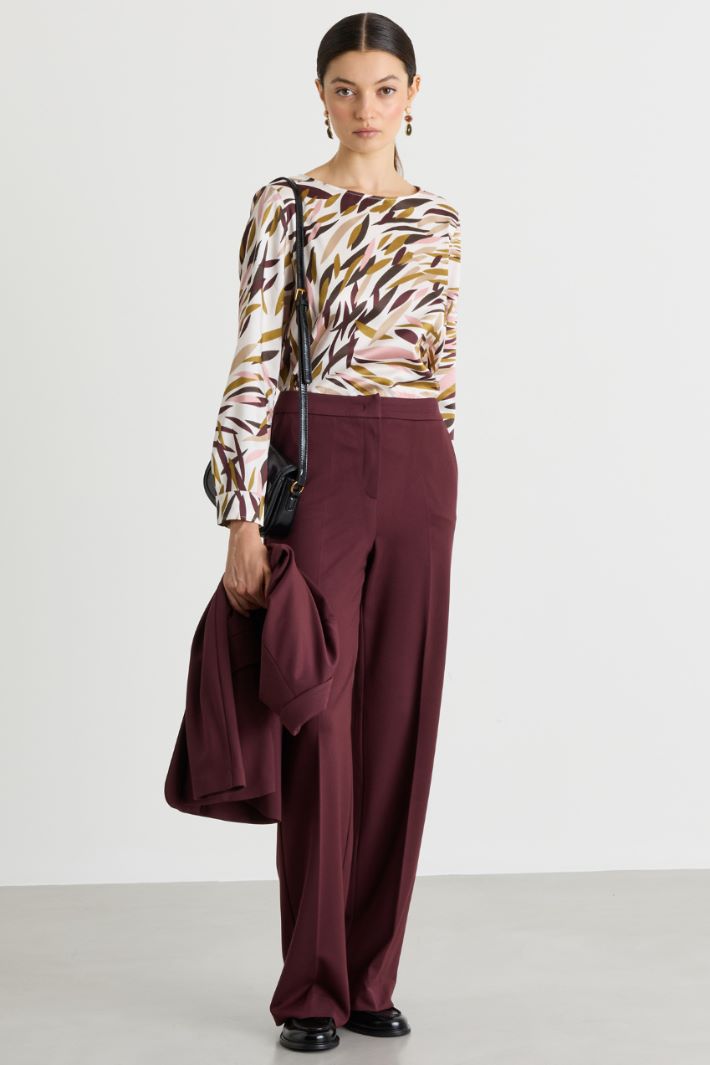 Jersey trousers - BORDEAUX - Intrend