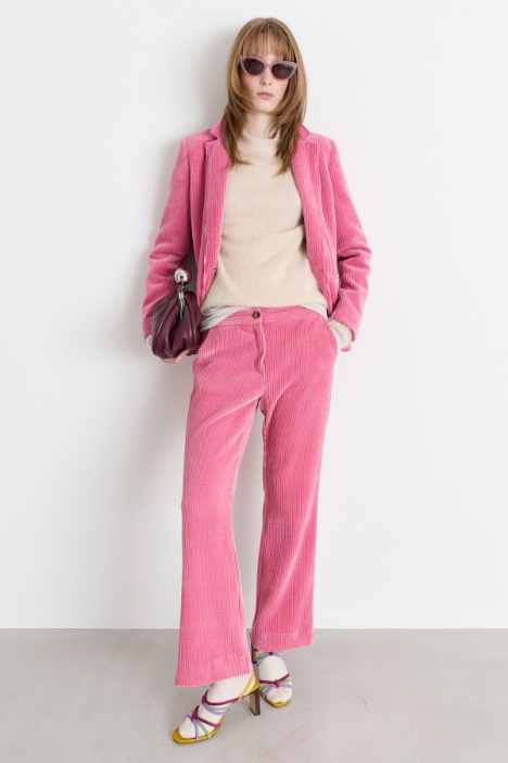 Slim trousers in corduroy jersey - Intrend