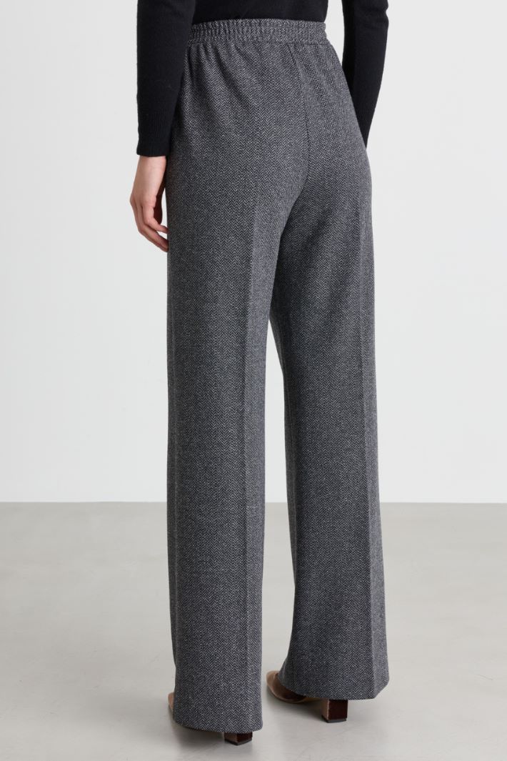 Jacquard jersey trousers - GREY - Intrend - 4