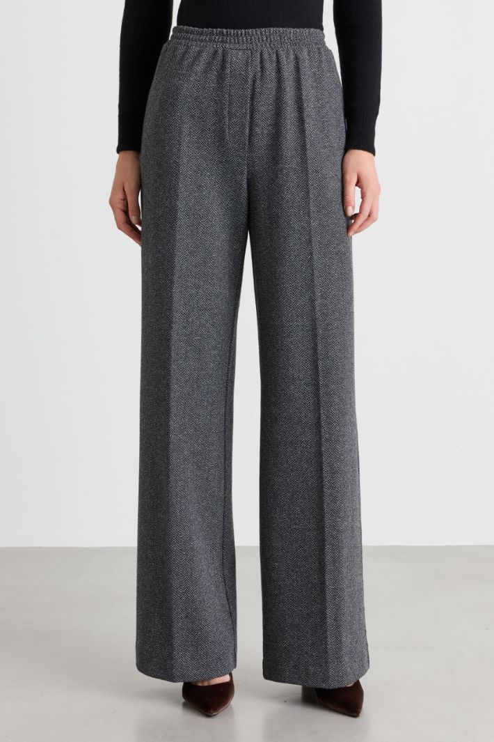 Jacquard jersey trousers - GREY - Intrend - 2