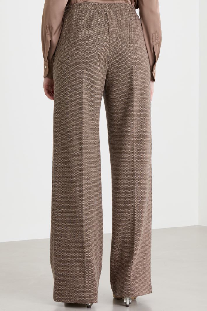 Pantalone in jersey jacquard - MARRONE - Intrend - 4