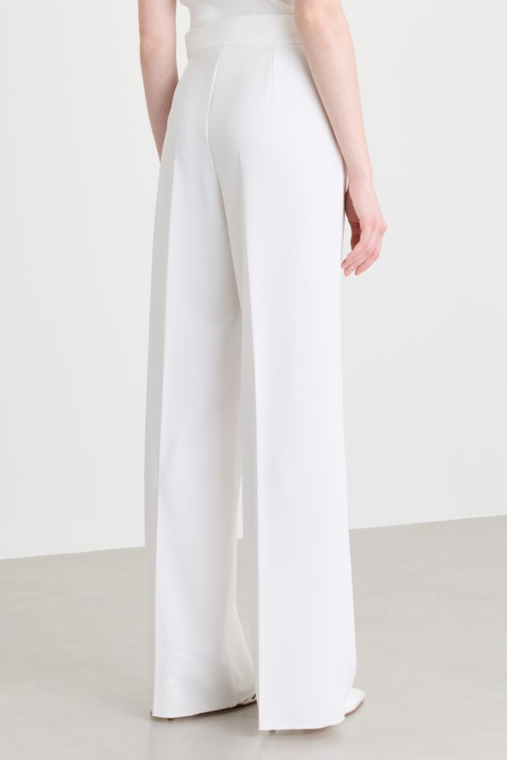 Wide-leg jersey trousers - WHITE - Intrend - 4