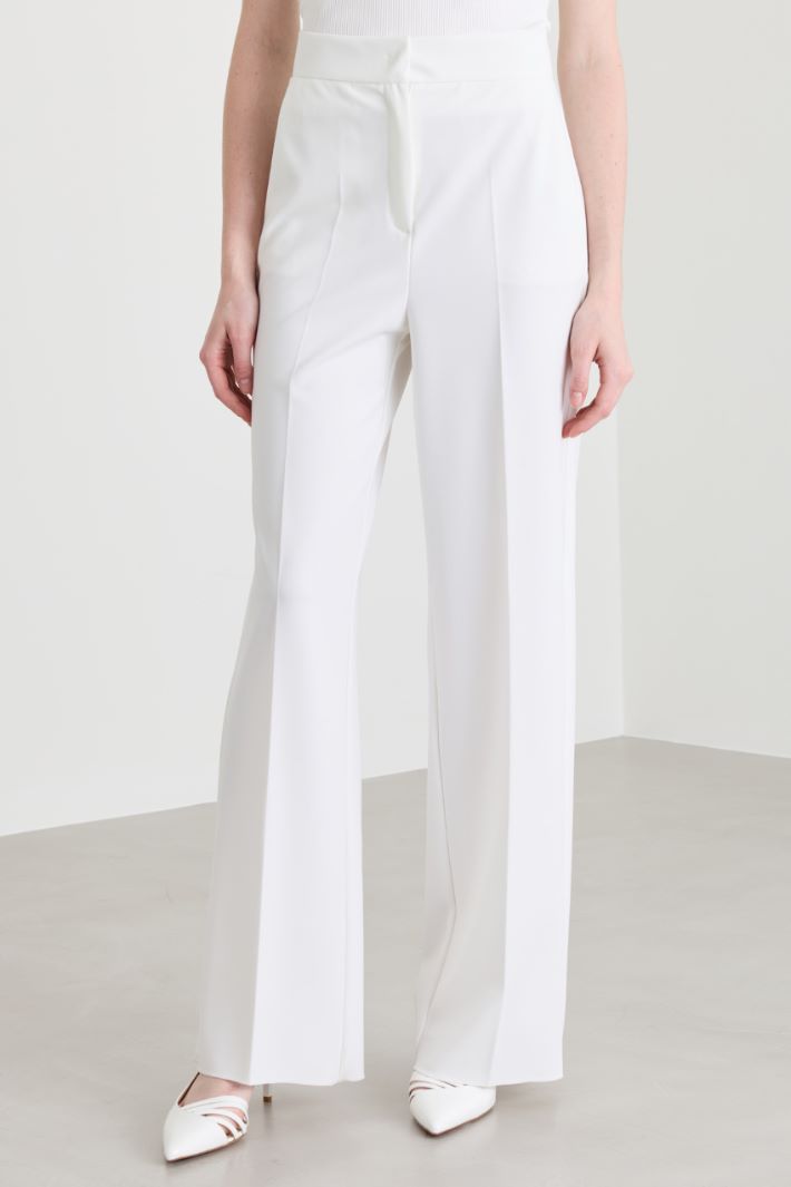 Wide-leg jersey trousers - WHITE - Intrend - 2