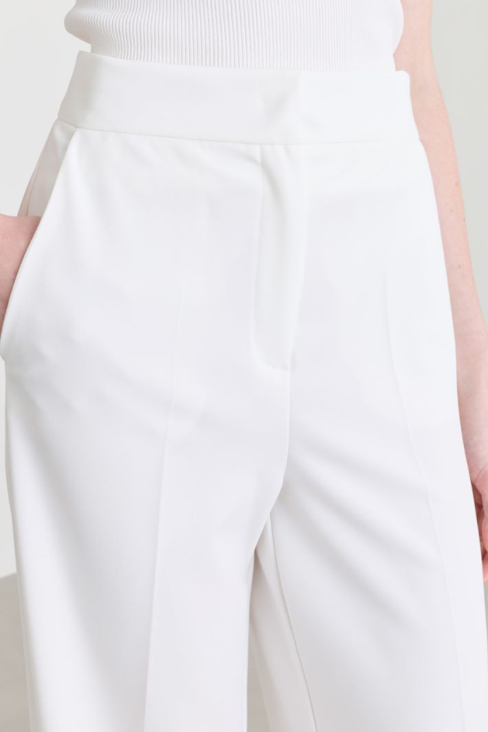 Wide-leg jersey trousers - WHITE - Intrend - 3