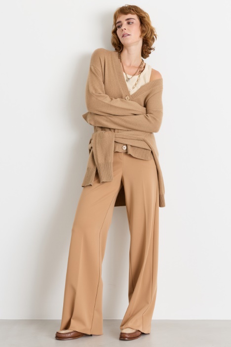 Wide-leg jersey trousers - Intrend