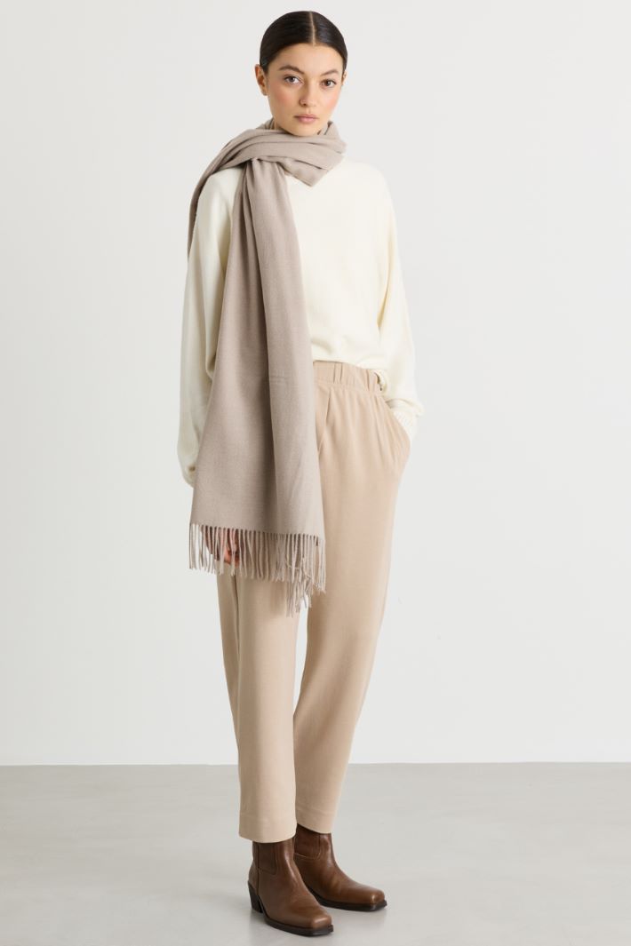 Straight-fit jersey trousers - BEIGE - Intrend