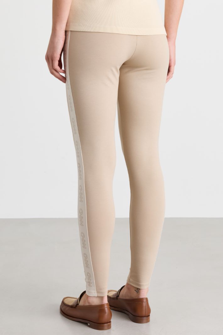 Technical jersey leggings - BEIGE - Intrend - 4