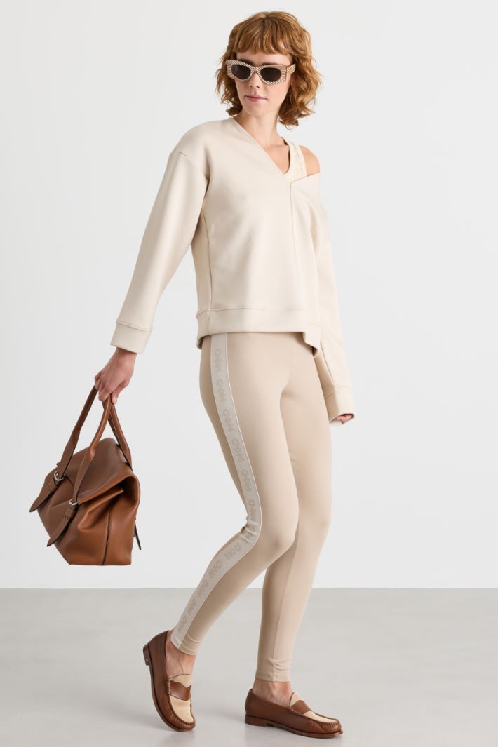 Technical jersey leggings - BEIGE - Intrend