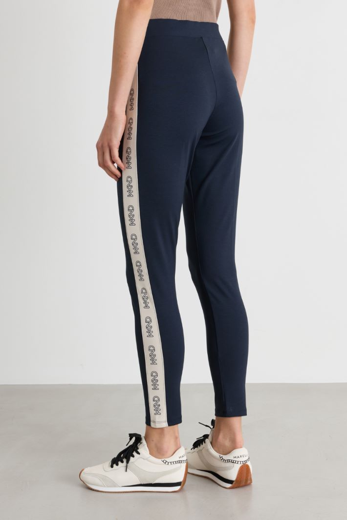 Leggings in jersey tecnico - BLU - Intrend - 4