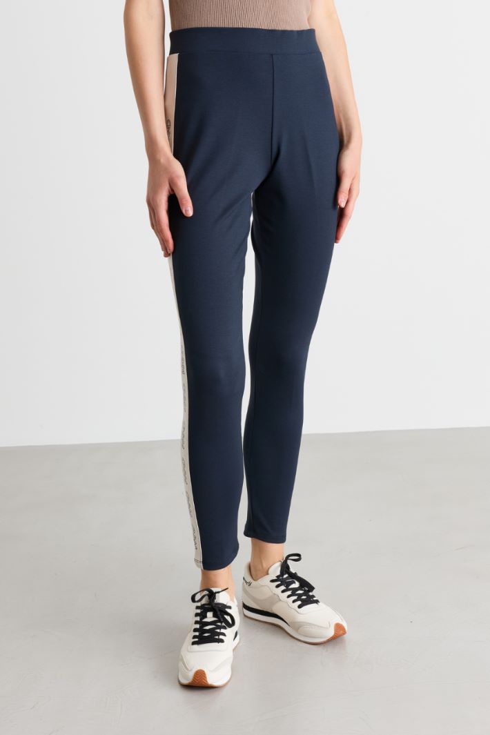 Leggings in jersey tecnico - BLU - Intrend - 2