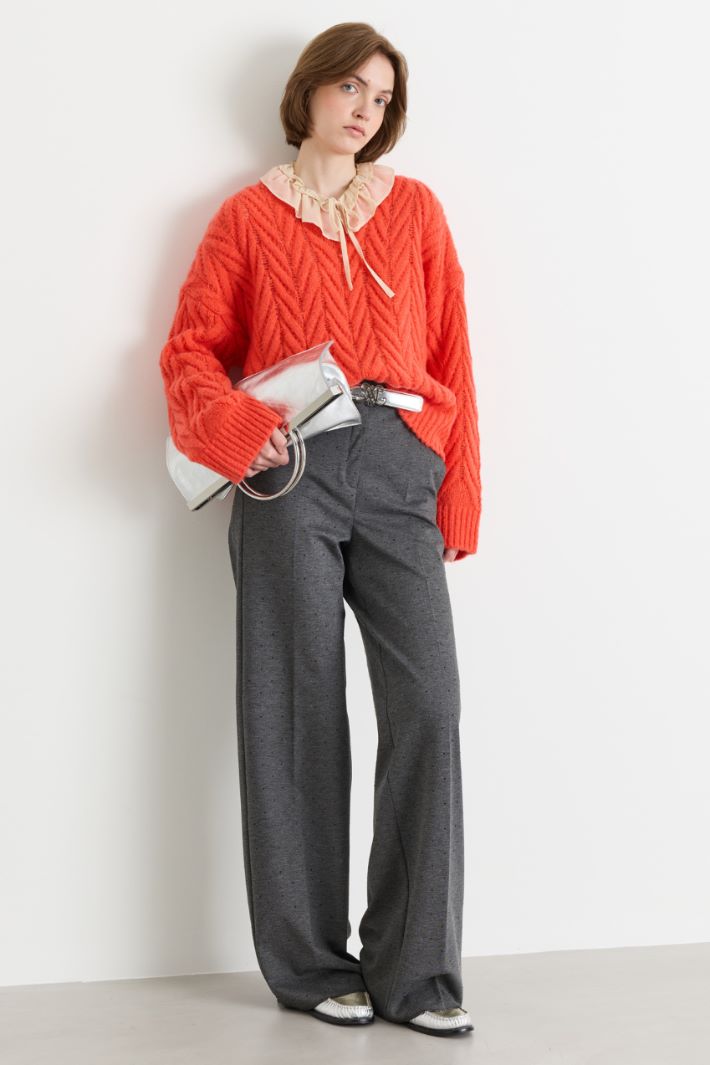 Straight stretch trousers - GREY - Intrend