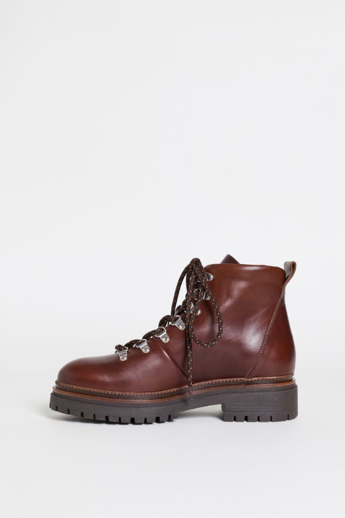 Leather Hiking Boots - BROWN - Intrend - 3