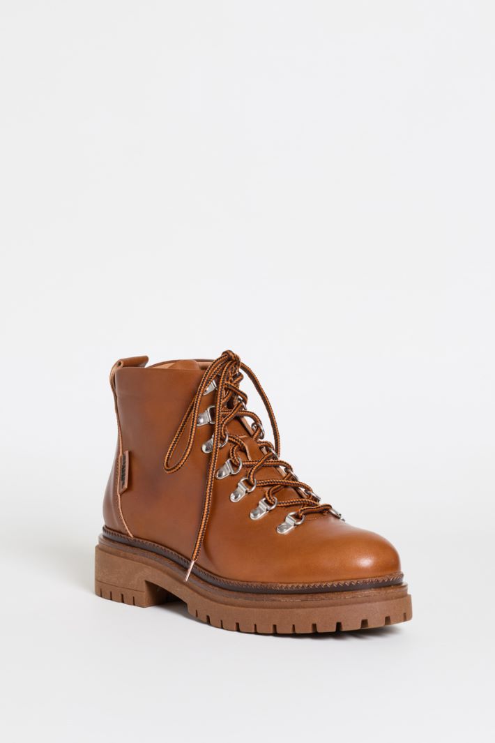 Leather Hiking Boots - BROWN - Intrend - 2