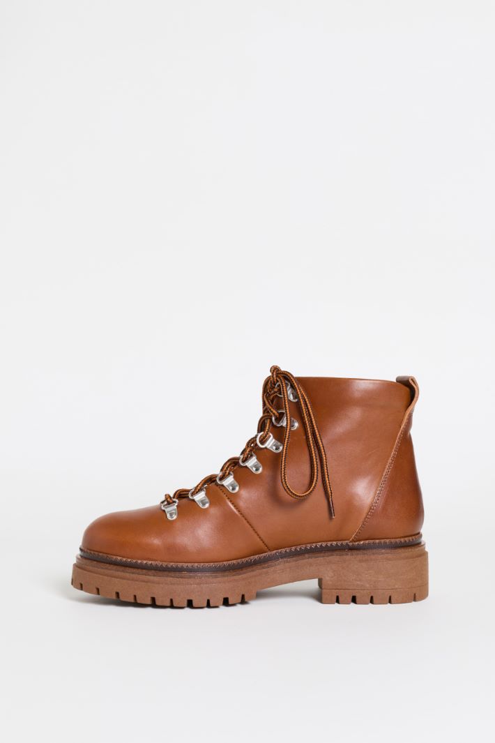 Leather Hiking Boots - BROWN - Intrend - 3