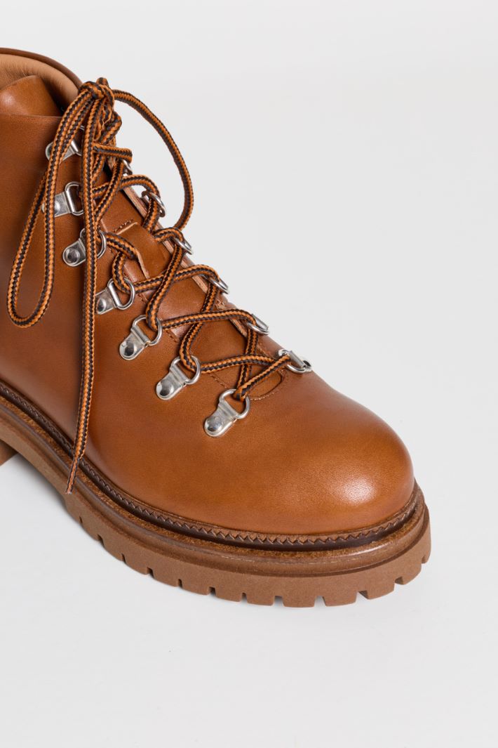 Leather Hiking Boots - BROWN - Intrend - 4