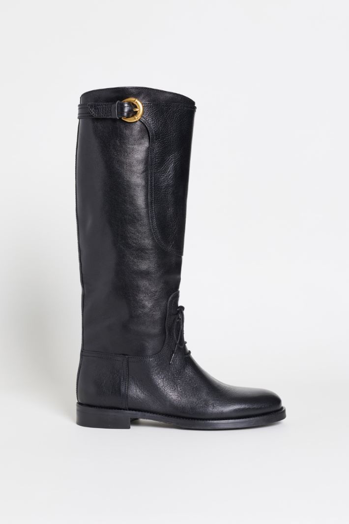 Bota de piel - NEGRO - Intrend