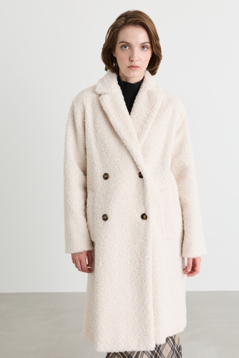 Cappotto oversize in jersey bouclé