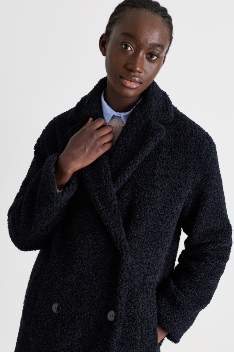 Cappotto oversize in jersey bouclé