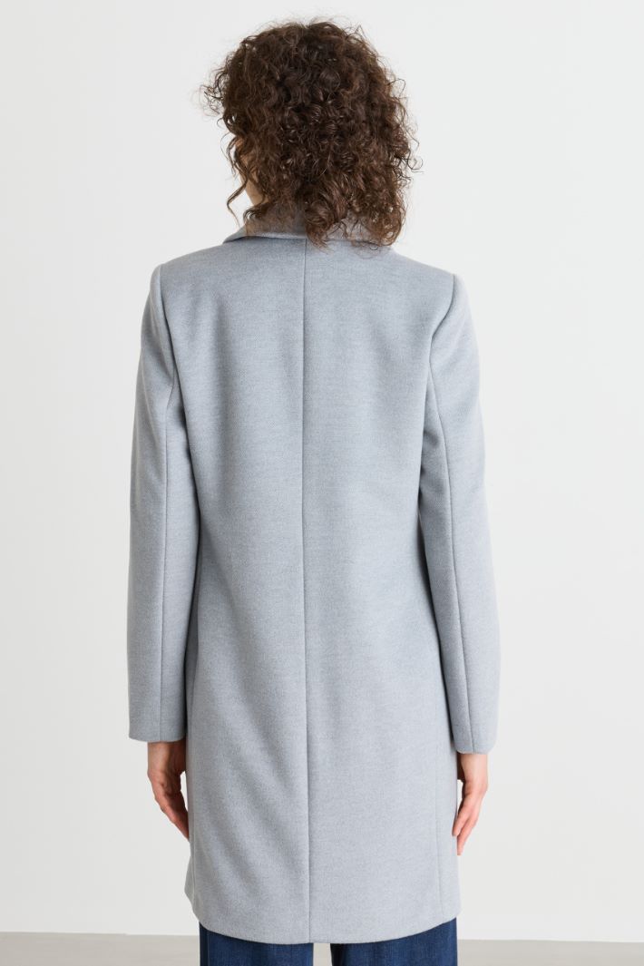 Felted Jersey Coat - GREY - Intrend - 4