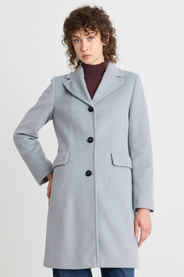 Felted Jersey Coat - GREY - Intrend - 2