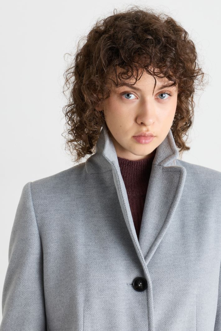 Felted Jersey Coat - GREY - Intrend - 3