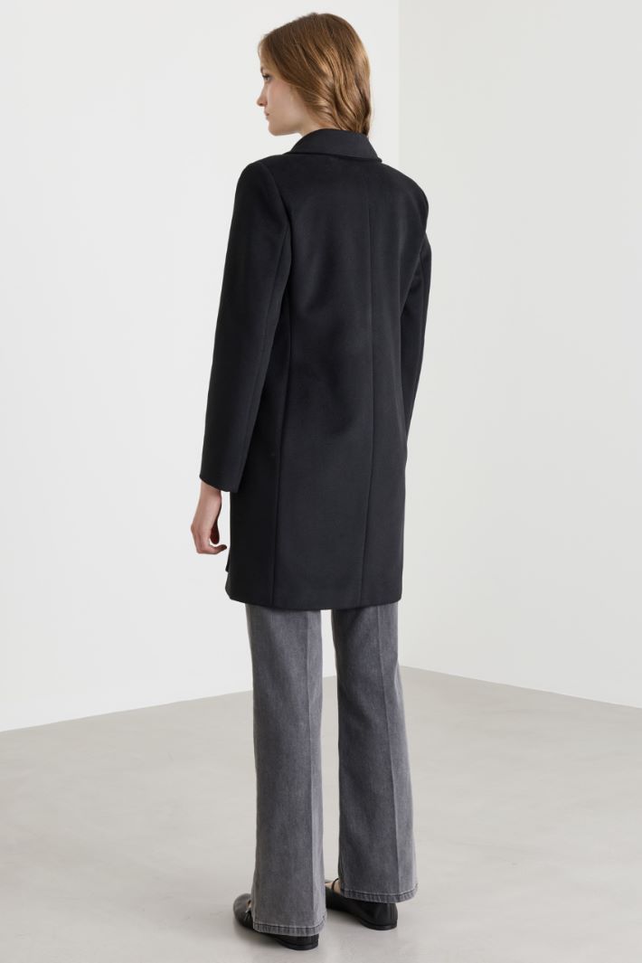 Felted Jersey Coat - BLACK - Intrend - 4