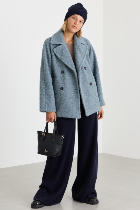 Bouclé jersey coat - Intrend