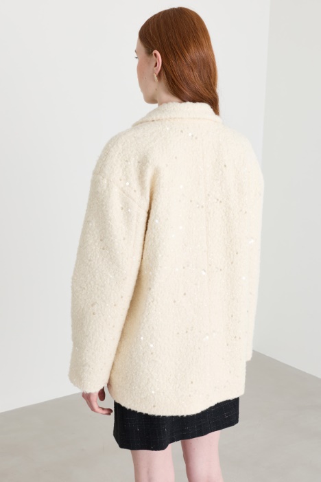 Cappotto corto in jersey bouclé
