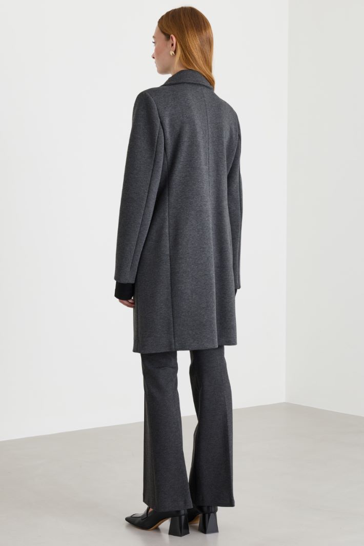 Jacquard jersey coat - GREY - Intrend - 4