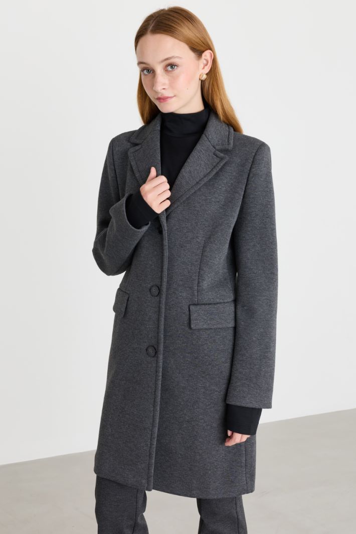 Jacquard jersey coat - GREY - Intrend - 2