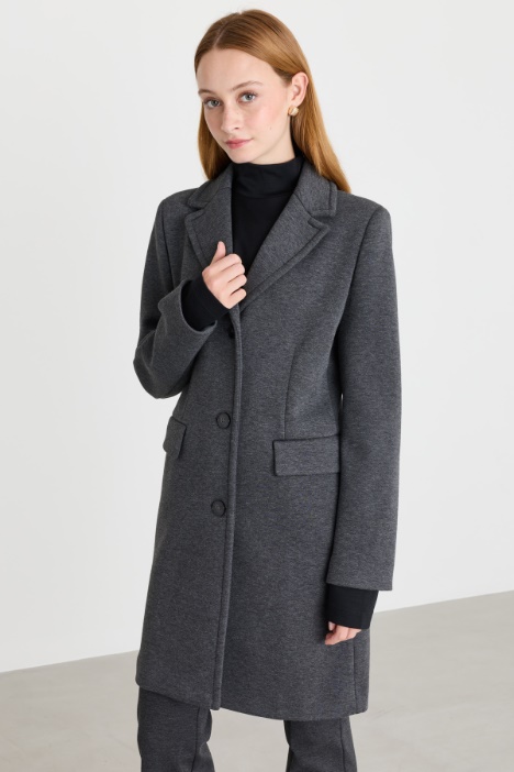 Cappotto in jersey jacquard